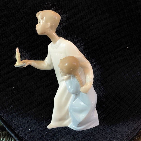 Lladro Boy and Girl with Holding Candle # 4874